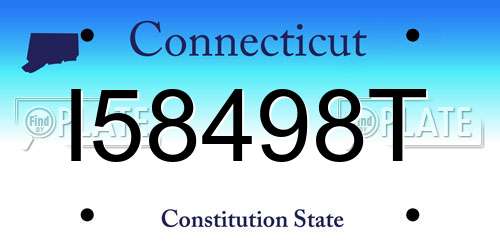 I58498T Connecticut License Plate