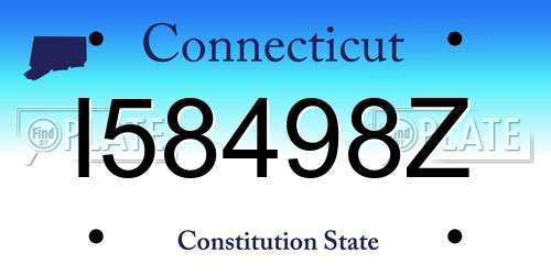 I58498Z Connecticut License Plate