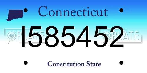 I585452 Connecticut License Plate