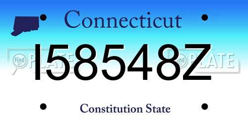 I58548Z Connecticut License Plate