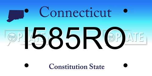 I585RO Connecticut License Plate