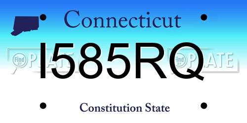 I585RQ Connecticut License Plate