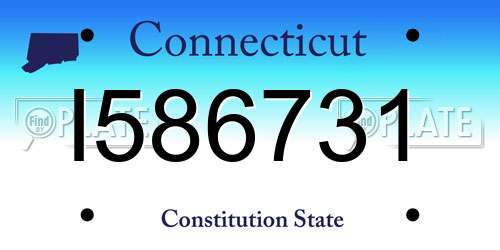 I586731 Connecticut License Plate