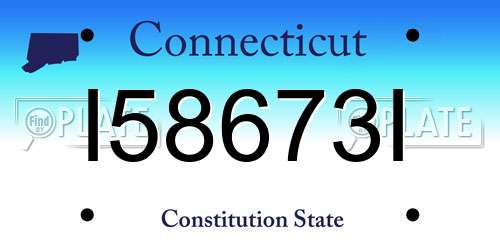 I58673I Connecticut License Plate