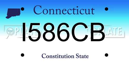 I586CB Connecticut License Plate