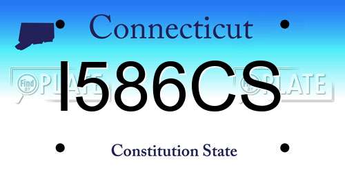 I586CS Connecticut License Plate