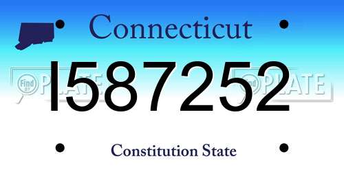 I587252 Connecticut License Plate