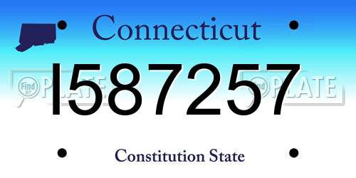 I587257 Connecticut License Plate