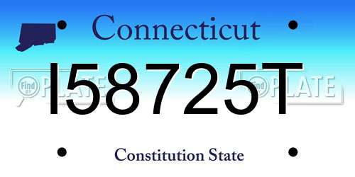I58725T Connecticut License Plate