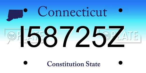 I58725Z Connecticut License Plate
