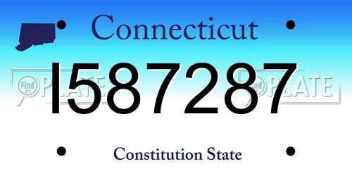 I587287 Connecticut License Plate