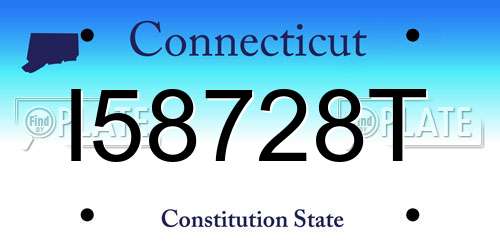 I58728T Connecticut License Plate