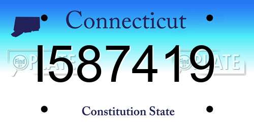 I587419 Connecticut License Plate