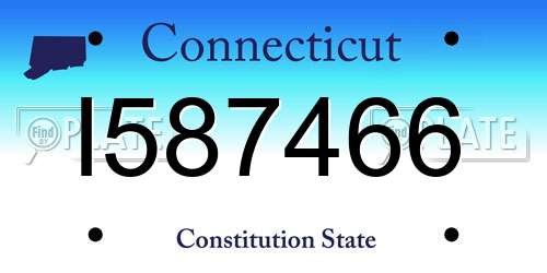 I587466 Connecticut License Plate