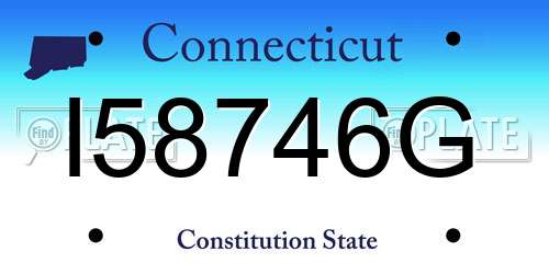 I58746G Connecticut License Plate