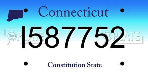 I587752 Connecticut License Plate