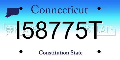 I58775T Connecticut License Plate