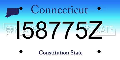I58775Z Connecticut License Plate