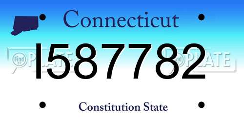 I587782 Connecticut License Plate