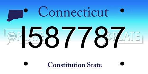 I587787 Connecticut License Plate