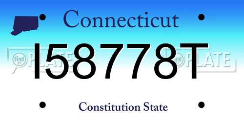 I58778T Connecticut License Plate