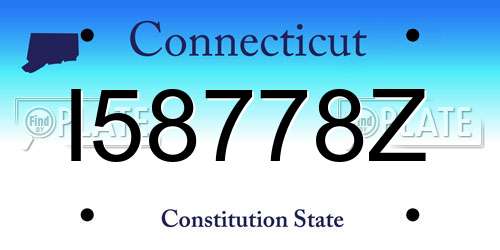 I58778Z Connecticut License Plate
