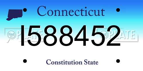 I588452 Connecticut License Plate