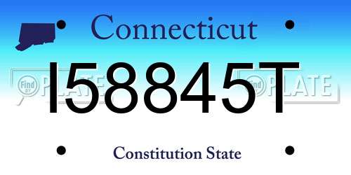 I58845T Connecticut License Plate