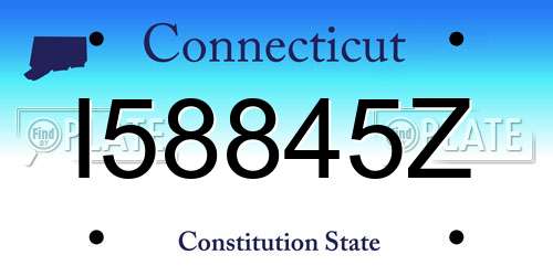 I58845Z Connecticut License Plate