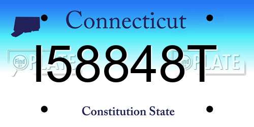 I58848T Connecticut License Plate