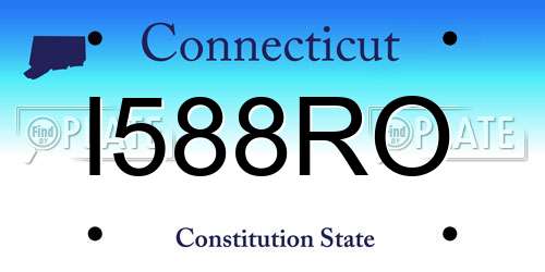 I588RO Connecticut License Plate