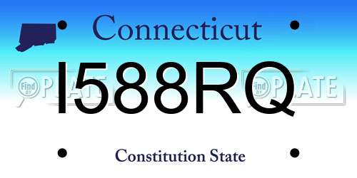 I588RQ Connecticut License Plate