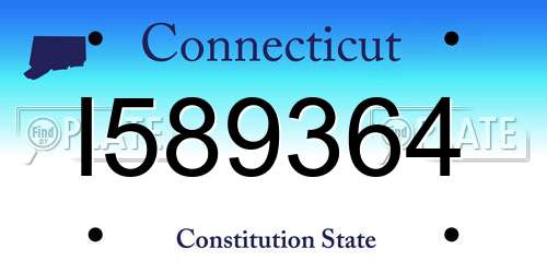 I589364 Connecticut License Plate