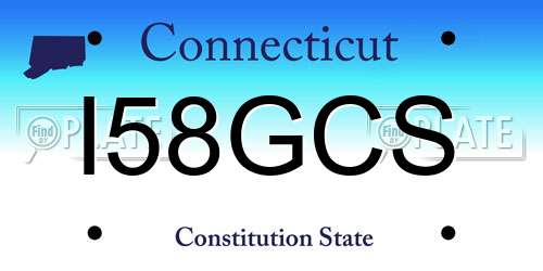 I58GCS Connecticut License Plate