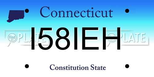 I58IEH Connecticut License Plate
