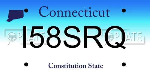 I58SRQ Connecticut License Plate