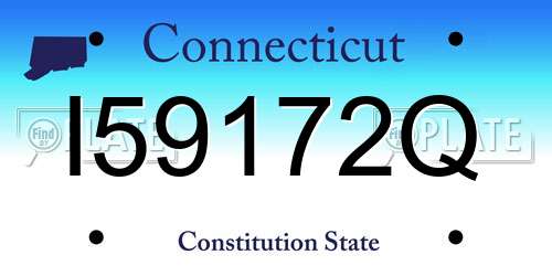 I59172Q Connecticut License Plate