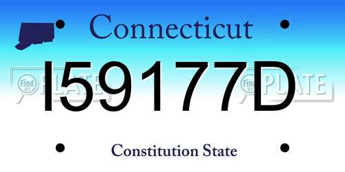 I59177D Connecticut License Plate