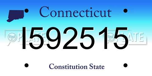 I592515 Connecticut License Plate