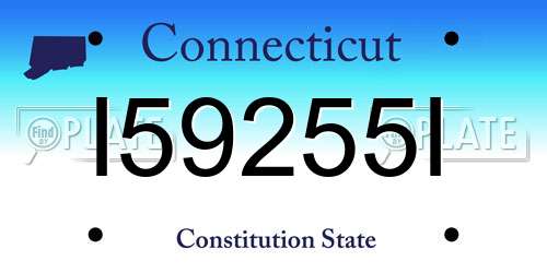 I59255I Connecticut License Plate