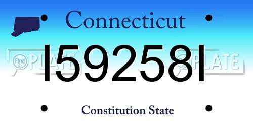 I59258I Connecticut License Plate