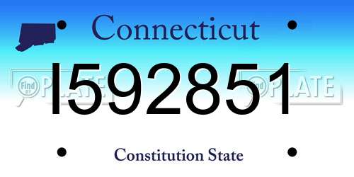 I592851 Connecticut License Plate