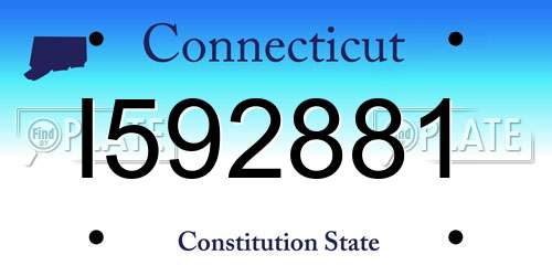 I592881 Connecticut License Plate