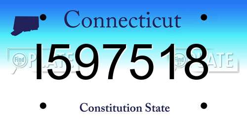 I597518 Connecticut License Plate