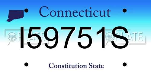 I59751S Connecticut License Plate