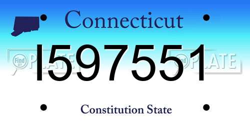 I597551 Connecticut License Plate