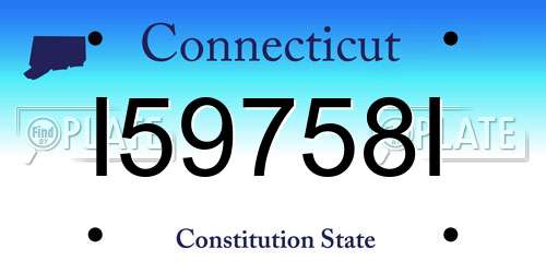 I59758I Connecticut License Plate