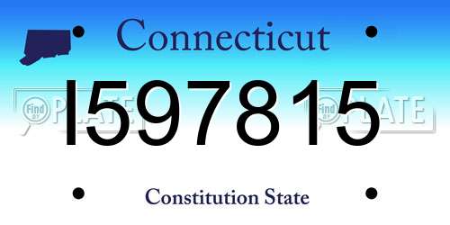 I597815 Connecticut License Plate