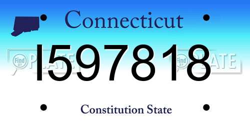 I597818 Connecticut License Plate