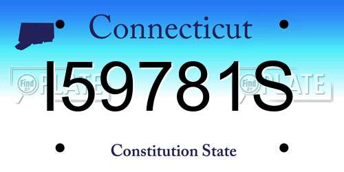 I59781S Connecticut License Plate